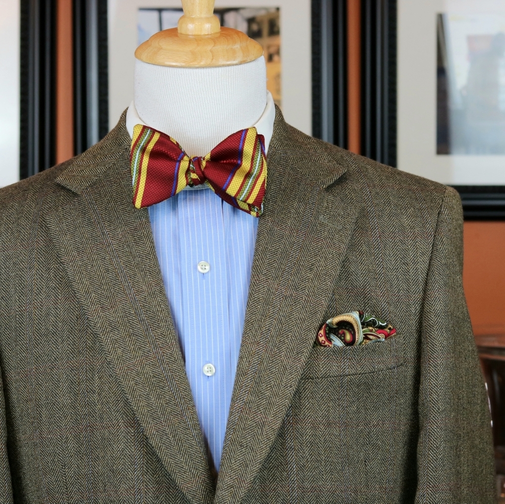 Saddlebred Classic Herringbone Green Sport Coat